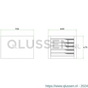 Brakel BLL475.07 ladenblok BL-42 voor BL werktafel 5x lade 75 mm 600x700x475 mm RAL 5009-7035