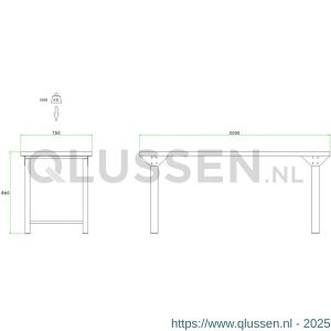 Brakel BL200 werktafel BL met liggers zonder legbord in hoogte verstelbaar 2000x750x645-1000 mm RAL 5009