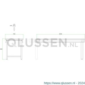 Brakel BL200LA werktafel aanbouw BL-LA met liggers zonder bodemlegbord in hoogte verstelbaar 2000x750x645-1000 mm RAL 5009