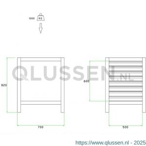 Brakel BW60.08 werkbankblok BW60 model BO-8 8 laden 75 mm 600x700x820 mm RAL 5009-7035