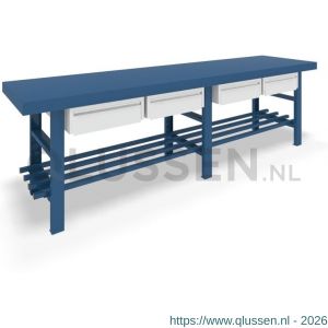 Brakel BS300 geheel stalen BS werkbank 3000x855x645 mm RAL 5009