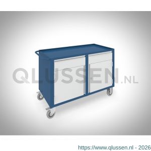 Brakel BM220 werkbank BM verrijdbaar 2 deuren 450 mm en 2 laden 150 mm 1150x600x817 mm RAL 5009-7035