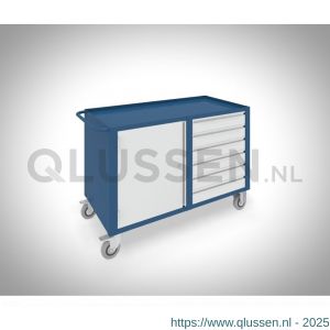 Brakel BM511 werkbank BM verrijdbaar 1 deur 600 mm en 6 laden 100 mm 1150x600x817 mm RAL 5009-7035