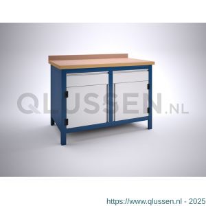 Brakel BW115.06 werkbank BW115 model BW 1-L 2-vaks 2 deuren 450 mm en 2 laden 150 mm 1200x750x860 mm RAL 5009-7035