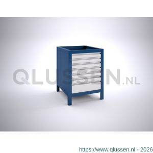 Brakel BW60.07 werkbankblok BW60 model BO-7 7 laden 6x 75 mm en 1x 150 mm 600x700x820 RAL 5009-7035