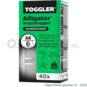 Toggler A6-40 Alligator muurplug zonder flens A6 diameter 6 mm doos 40 stuks 91100440