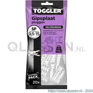 Toggler SP-20 gipsplaatplug SP zak 20 stuks gipsplaat 9-15 mm 96416550