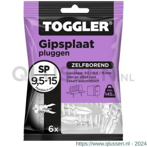 Toggler SP-6 gipsplaatplug SP zak 6 stuks gipsplaat 9-15 mm 96116550