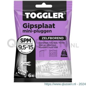 Toggler SPM-6 gipsplaatplug SP-Mini zak 6 stuks gipsplaat 9-15 mm 96116750