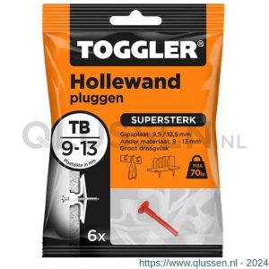 Toggler TB-6 hollewandplug TB zak 6 stuks plaatdikte 9-13 mm 96116200