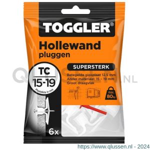 Toggler TC-6 hollewandplug TC zak 6 stuks plaatdikte 15-19 mm 96116300