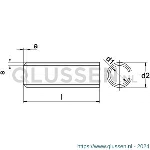 Kobout 41481A206060 spanhuls zware uitvoering DIN 1481 (ISO 8752) RVS AISI 301 1.4310 6x60 mm