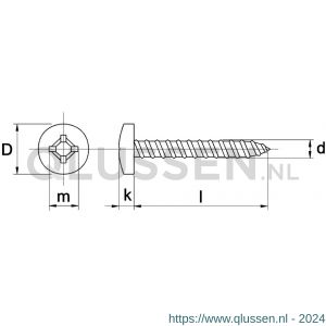 Kobout 47981A235016 zelftappende plaatschroef pancilinderkop Philipsdrive (kruiskop) DIN 7981 RVS A2 3,5x16 mm