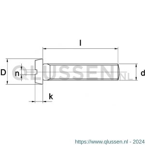 Kobout 684EV03016 metaalschroef cilinderkop zaagsnede DIN 84 galvanisch verzinkt M3x16 mm