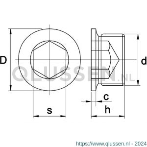 Kobout 5908ZW12150 afdichtstop met kraag en binnenzeskant en pijpschroefdraad DIN 908 5.8 onbehandeld staal M12x1,5 mm