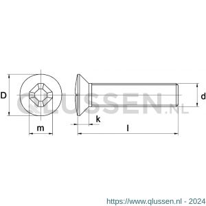 Kobout 4966A204030 metaalschroef bolverzonkenkop Philipsdrive (kruiskop) DIN 966 RVS A2 M4x30 mm