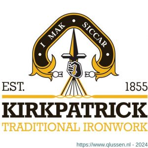 Kirkpatrick KP1212 knop 50 mm op schild 203x63 mm blind draaibaar smeedijzer zwart TH6121260100