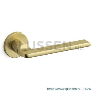 Mandelli1953 1751R Grint deurkruk gatdeel op rozet 50x6 mm rechtswijzend gegraveerd mat messing TH51751MEI300