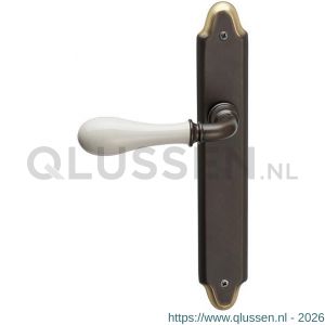 Mandelli1953 640L PC85 Doge deurkruk gatdeel linkswijzend op langschild 260x47 mm PC85 antiek brons TH50640BA0252