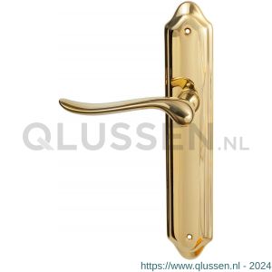 Mandelli1953 690L BB56 Rondo deurkruk gatdeel linkswijzend op langschild 260x47 mm BB56 messing gepolijst TH50690MA0201