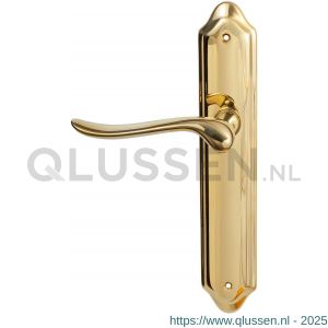 Mandelli1953 690L BB72 Rondo deurkruk gatdeel linkswijzend op langschild 260x47 mm BB72 messing gepolijst TH50690MA0211