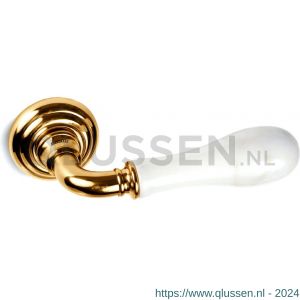 Mandelli1953 8011R Naxos deurkruk gatdeel op rozet 51x12 mm rechtswijzend 24k goud TH58011MD0300