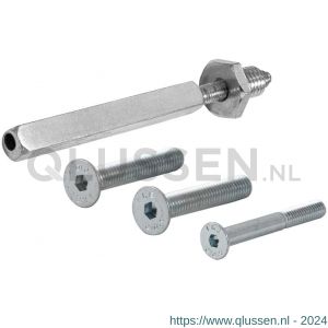 GPF Bouwbeslag AG0311 bevestigingsset voor veiligheids beslag deurdikte 84 mm knop-kruk 2x M8x90/1x M6x90 en wisselstift M10x16/8x125 mm 10.9 - AG0311