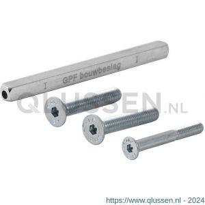 GPF Bouwbeslag AG0317 bevestigingsset voor veiligheids beslag deurdikte 44 mm kruk-kruk 2x M8x45/1x M6x50 en krukstift 8x8x100 mm 10.9 AG0317