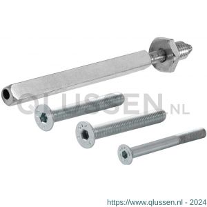 GPF Bouwbeslag AG0321 bev.set voor veiligheids beslag deurdikte 54 mm knop-kruk 2x M8x60/1x M6x60 en wisselstift M10x16/8x75 mm 10.9 AG0321