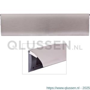 Cubic Colors briefplaat binnen met kunststof houder en luxe klep 86x345 mm RVS geborsteld-zwart CC10010579