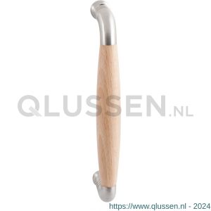 GPF Bouwbeslag RVS 4941.09A Ika deurgreep gebogen 130x60/114 mm RVS geborsteld-beuken met enkel- en dubbelzijdige bevestiging GPF4 9410900A