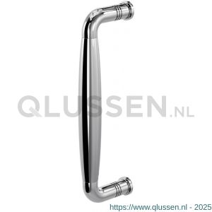 GPF Bouwbeslag RVS 4919.49C Ika deurgreep gebogen 207x63/191 mm RVS gepolijst met enkel- en dubbelzijdige bevestiging GPF49194900C