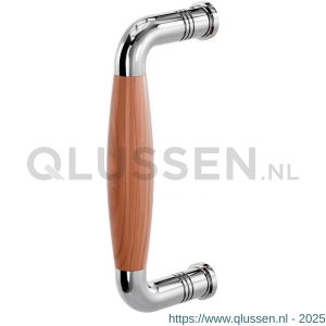 GPF Bouwbeslag RVS 4906.49B Ika deurgreep gebogen 157x62/141 mm RVS gepolijst-kersen met enkel- en dubbelzijdige bevestiging GPF4 9064900B