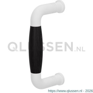 GPF Bouwbeslag ZwartWit 8311.62A Ika deurgreep gebogen 130x60/114 mm wit-ebben met enkel- en dubbelzijdige bevestiging GPF83116200A