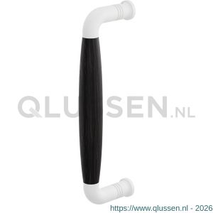 GPF Bouwbeslag ZwartWit 8311.62B Ika deurgreep gebogen 157x60/141 mm wit-ebben met enkel- en dubbelzijdige bevestiging GPF83116200B