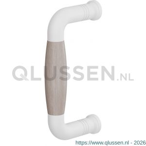 GPF Bouwbeslag ZwartWit 8301.62A Ika deurgreep gebogen 130x60/114 mm wit-eiken whitewash met enkel- en dubbelzijdige bevestiging GPF83016200A