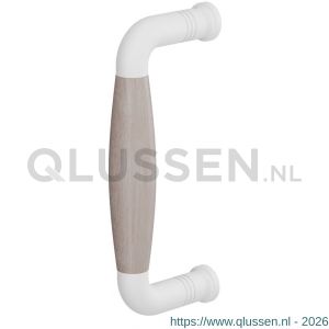GPF Bouwbeslag ZwartWit 8301.62B Ika deurgreep gebogen 157x60/141 mm wit-eiken whitewash met enkel- en dubbelzijdige bevestiging GPF83016200B