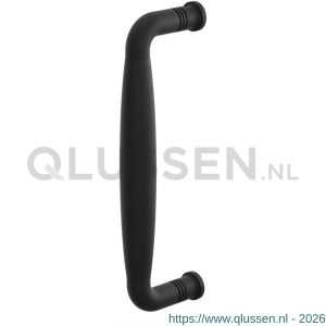 GPF Bouwbeslag ZwartWit 8306.61C Ika deurgreep gebogen 207x60/191 mm zwart met enkel- en dubbelzijdige bevestiging GPF83066100C