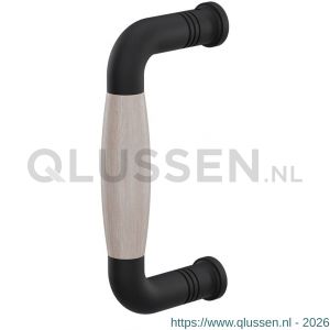GPF Bouwbeslag ZwartWit 8301.61A Ika deurgreep gebogen 130x60/114 mm zwart-eiken whitewash met enkel- en dubbelzijdige bevestiging GPF83016100A