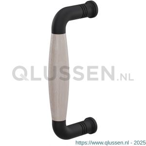 GPF Bouwbeslag ZwartWit 8301.61B Ika deurgreep gebogen 157x60/141 mm zwart-eiken whitewash met enkel- en dubbelzijdige bevestiging GPF83016100B