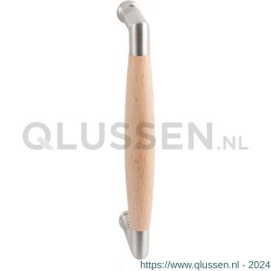 GPF Bouwbeslag RVS 4940.09A Ika deurgreep haaks 130x60/114 mm RVS geborsteld-beuken met enkel- en dubbelzijdige bevestiging GPF4 9400900A