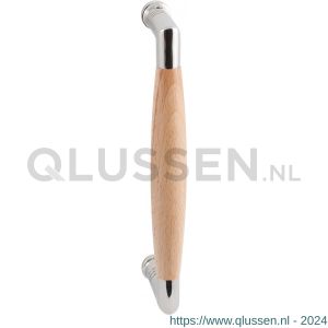 GPF Bouwbeslag RVS 4910.49A Ika deurgreep haaks 130x60/114 mm RVS gepolijst-beuken met enkel- en dubbelzijdige bevestiging GPF4 9104900A