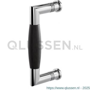 GPF Bouwbeslag RVS 4900.49A Ika deurgreep haaks 130x60/114 mm RVS gepolijst-ebben met enkel- en dubbelzijdige bevestiging GPF4 9004900A