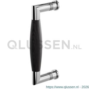 GPF Bouwbeslag RVS 4900.49B Ika deurgreep haaks 157x62/141 mm RVS gepolijst-ebben met enkel- en dubbelzijdige bevestiging GPF4 9004900B