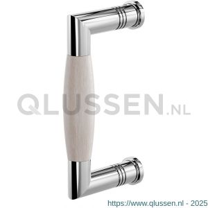 GPF Bouwbeslag RVS 4912.49A Ika deurgreep haaks 130x60/114 mm RVS gepolijst-eiken whitewash met enkel- en dubbelzijdige bevestiging GPF4 9124900A