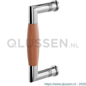 GPF Bouwbeslag RVS 4905.49A Ika deurgreep haaks 130x60/114 mm RVS gepolijst-kersen met enkel- en dubbelzijdige bevestiging GPF4 9054900A