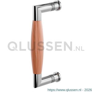 GPF Bouwbeslag RVS 4905.49B Ika deurgreep haaks 157x62/141 mm RVS gepolijst-kersen met enkel- en dubbelzijdige bevestiging GPF4 9054900B