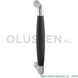 GPF Bouwbeslag RVS 4921.49A Ika deurgreep haaks 130x60/114 mm RVS gepolijst-zwart met enkel- en dubbelzijdige bevestiging GPF4 9214900A