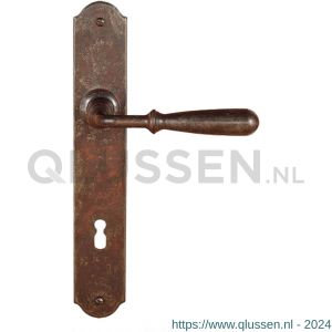 Utensil Legno FM030R M BB110 deurkruk gatdeel op schild 245x40 mm BB110 met veer gepatenteerd systeem rechtswijzend roest TH700307M331