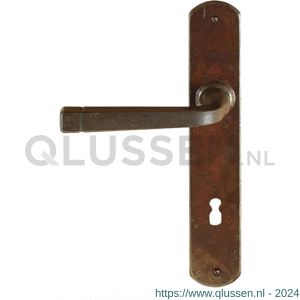 Utensil Legno FM043L M BB56 deurkruk gatdeel op schild 245x40 mm BB56 met veer gepatenteerd systeem linkswijzend roest TH700437M201